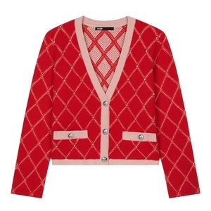 Maje Marguerity Two-Tone knit Cardigan size 1 (small)